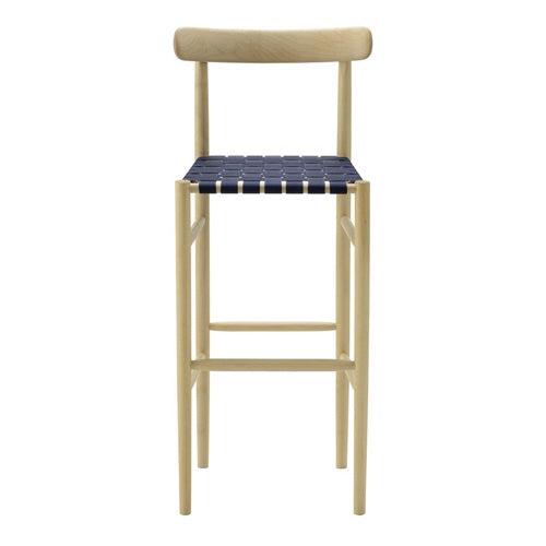 Lightwood バースツールHigh 張座ネイビー/メープル材ナチュラルクリア