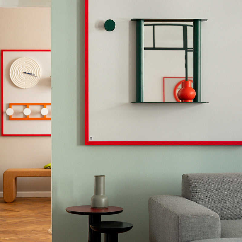 Pipeline small mirror パールホワイト W560×H606mm