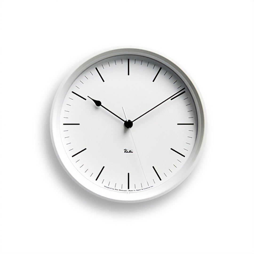 RIKI STEEL CLOCK ライン指標 ホワイト Φ204mm - YAMAGIWA OnlineStore