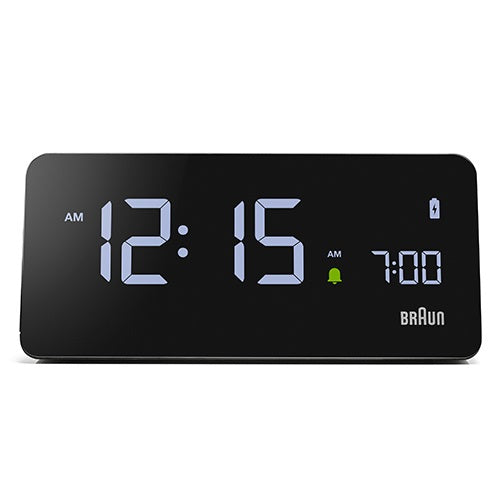 【廃番】BRAUN(ブラウン)置時計 Digital Alarm Clock Qiワイヤレス受電 BC21B 140mmブラック