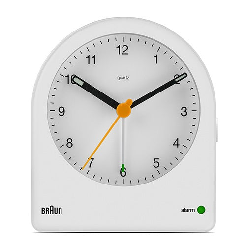【廃番】BRAUN(ブラウン)置時計 Analog Alarm Clock BC22W 78mm ホワイト