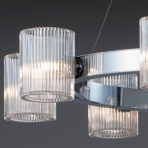 FLARE 8灯 ワイヤー吊 クローム/クリア Φ800mm