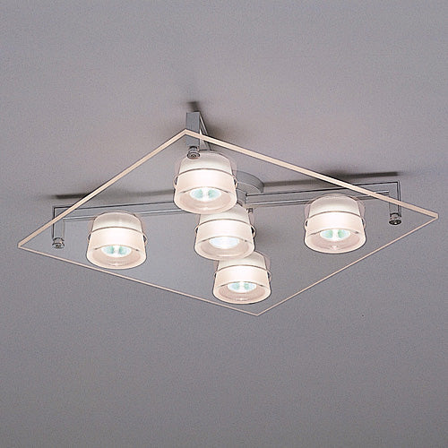 【廃番】YAMAGIWA(ヤマギワ) シーリング照明 P-FLAT 5灯 ゴールド