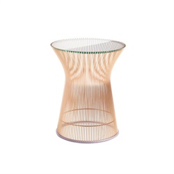 Knoll（ノル） Platner Collection ハイテーブル Φ400mm メタリックブロンズ × 透明ガラス
