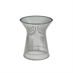 Knoll（ノル） Platner Collection ハイテーブル Φ400mm クローム × 透明ガラス