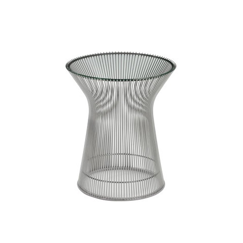 Knoll（ノル） Platner Collection ハイテーブル Φ400mm クローム × 透明ガラス商品画像