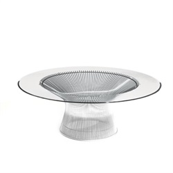 Knoll（ノル） Platner Collection ローテーブル Φ915mm クローム × 透明ガラス