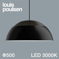 【廃番】Louis Poulsen（ルイスポールセン）ペンダント照明 AJ Royal（LED内蔵） φ500mm / 3000K ブラック【要電気工事】