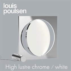 【廃番】Louis Poulsen（ルイスポールセン）フロア照明 Moonsetter ムーンセッター 光沢クロム / ホワイト