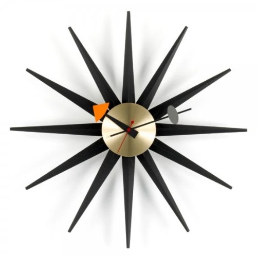Vitra（ヴィトラ）掛時計 Sunburst Clock（サンバースト クロック）ブラック/ブラス商品画像