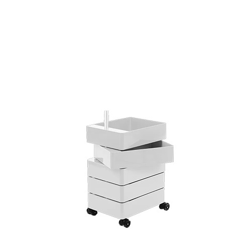 Magis（マジス）収納家具360°CONTAINER 5 drawers ライトグレー / ブラックキャスター商品画像
