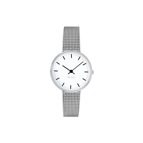 ARNE JACOBSEN（アルネヤコブセン）腕時計 CITY HALL シティホール 30mm ホワイト＆シルバー×シルバーメッシュ商品画像