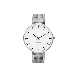 ARNE JACOBSEN（アルネヤコブセン）腕時計 CITY HALL シティホール 40mm ホワイト＆シルバー×シルバーメッシュ