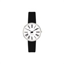 ARNE JACOBSEN（アルネヤコブセン）腕時計 ROMAN ローマン 30mm ホワイト＆シルバー×ブラックレザー