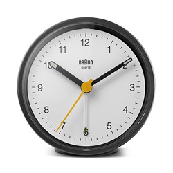 BRAUN（ブラウン）置時計 Classic Analog Alarm Clock BC12BW 75mm ブラック×ホワイト