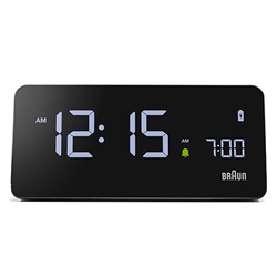 BRAUN（ブラウン）置時計 Digital Alarm Clock Qiワイヤレス受電 BC21B 140mmブラック