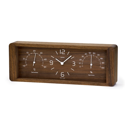 Lemnos（レムノス）温湿度計付 掛置兼用時計時計 Yokan（ヨーカン） ブラウン商品画像