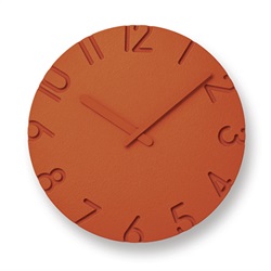 Lemnos（レムノス）掛時計 CARVED COLORED（カーヴド カラード）Φ240mm オレンジ
