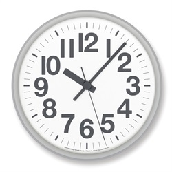 Lemnos（レムノス）掛時計 ナンバーの時計 Φ290mm グレー