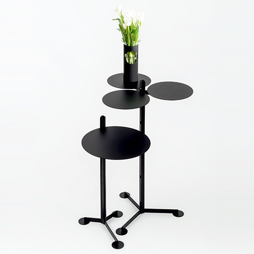 DANESE（ダネーゼ）調整式サイドテーブル Familia（ファミリア）シングルテーブル H70cm ブラック商品サムネイル