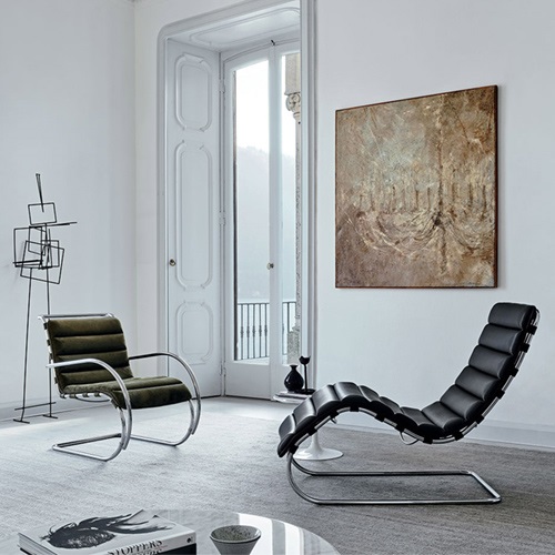 Knoll（ノル） Mies.v.d.Rohe Collection MRアームチェア クローム ×ブラックレザー（ヴォロ）商品画像