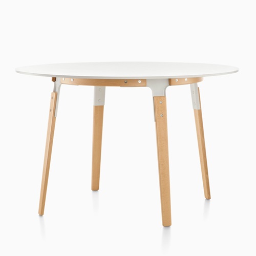 Magis（マジス）ラウンドテーブル Steelwood Table Φ1200mm ホワイト / ナチュラルビーチ【受注品】商品画像