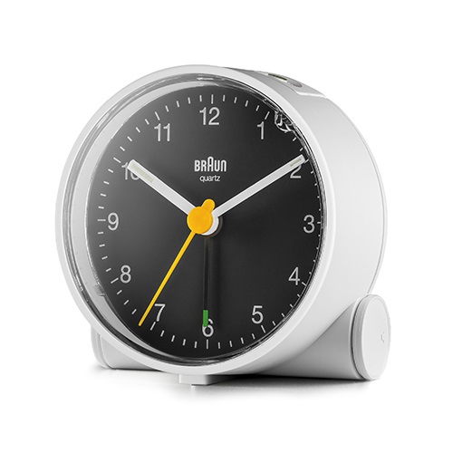 【廃番】BRAUN（ブラウン）置時計 Classic Analog Alarm Clock BC01WB 69mm ホワイト×ブラック商品画像