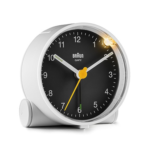 【廃番】BRAUN（ブラウン）置時計 Classic Analog Alarm Clock BC01WB 69mm ホワイト×ブラック商品画像