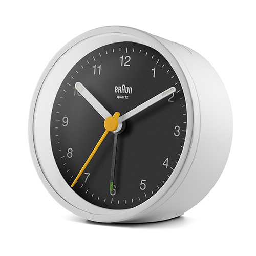 BRAUN（ブラウン）置時計 Classic Analog Alarm Clock BC12WB 75mm ホワイト×ブラック商品画像