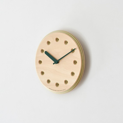 Lemnos（レムノス）掛時計 Paper-Wood CLOCK（ペーパーウッド クロック）Φ220mm グリーン商品画像