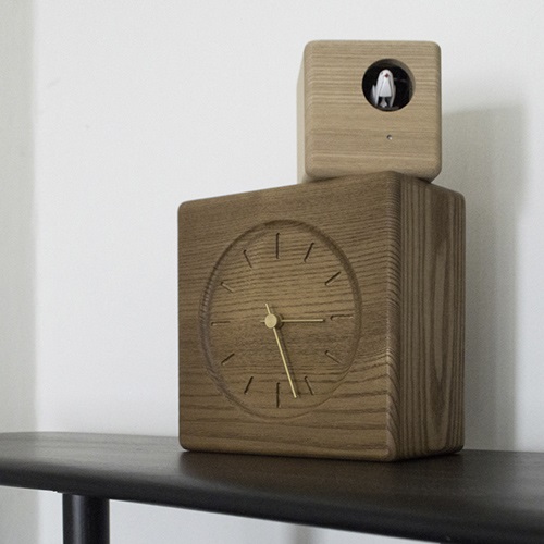 Lemnos（レムノス）置時計 Cubist Cuckoo Clock（キュビスト カッコー） ブラウン+ナチュラル商品画像