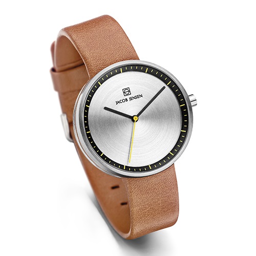 Jacob Jensen（ヤコブ・イェンセン）腕時計 Strata（ストラタ）O36シルバーケース×ブラウンレザー商品画像