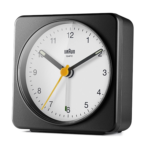【一時取扱中止】BRAUN（ブラウン）置時計 Alarm Table Clock BC03BW 78mm ブラック×ホワイト商品画像