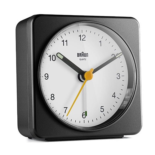 【一時取扱中止】BRAUN（ブラウン）置時計 Alarm Table Clock BC03BW 78mm ブラック×ホワイト商品画像