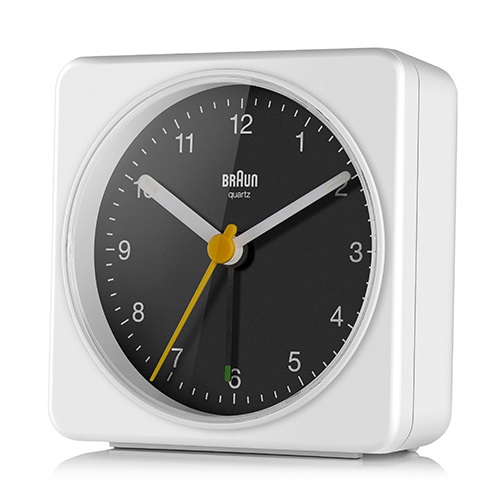 【廃番】BRAUN（ブラウン）置時計 Alarm Table Clock BC03WB 78mm ホワイト×ブラック商品画像