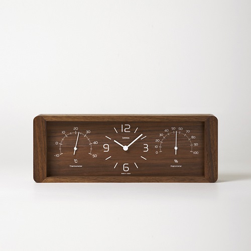 Lemnos（レムノス）温湿度計付 掛置兼用時計時計 Yokan（ヨーカン） ブラウン商品画像