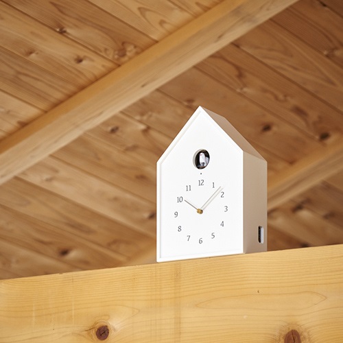 Lemnos（レムノス）置掛兼用時計 Birdhouse Clock（バードハウス クロック） ホワイト商品画像