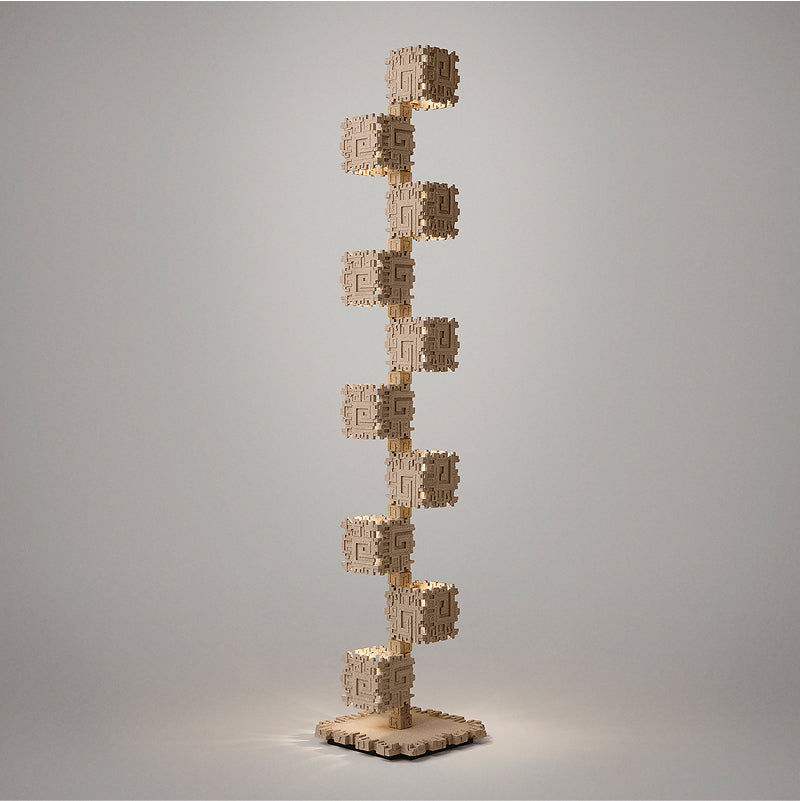 TALIESIN HOMAGE - archaeological lamp H2044mm