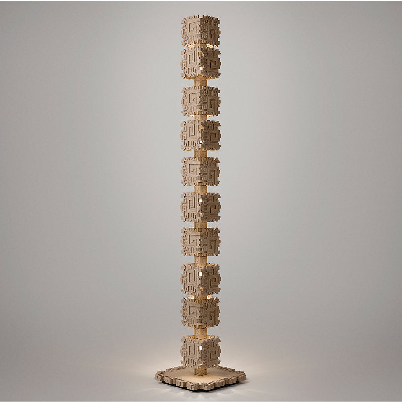 TALIESIN HOMAGE - archaeological lamp H2044mm