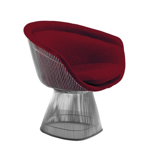 Platner Collection ラウンジチェア クローム/ワインレッド W730mm