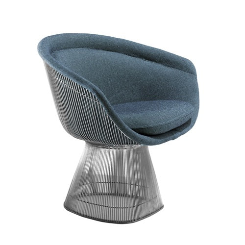 Platner Collection ラウンジチェア クローム/スチールブルー W730mm