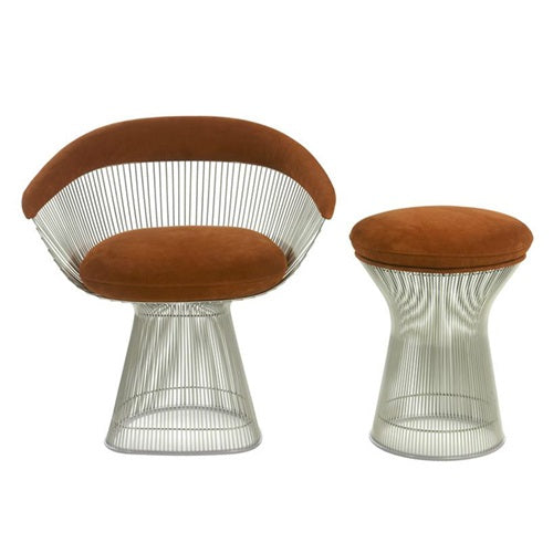 Platner Collection スツール クローム/ワインレッド H545mm