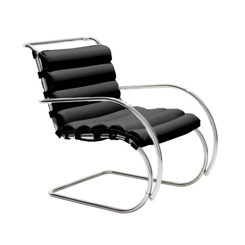 【廃番】Knoll（ノル） Mies.v.d.Rohe Collection MRアームチェア クローム ×ブラックレザー（ヴォロ）