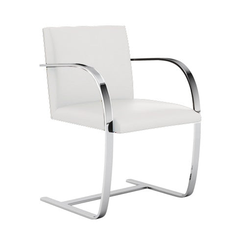 Mies.v.d.Rohe Collection Brno Chair クローム/ホワイトレザー W580mm