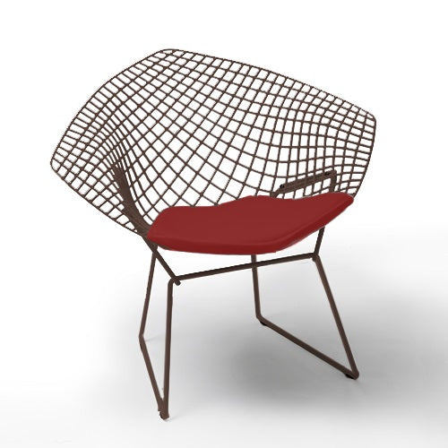 Bertoia Collection Diamond Armchair ブロンズ/レッド SH460mm