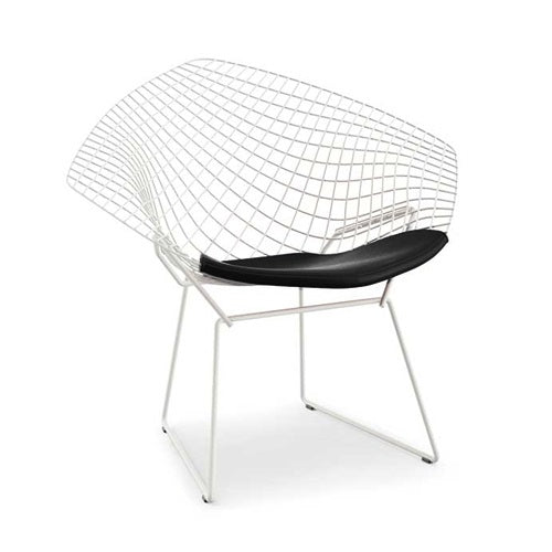 Bertoia Collection Diamond Armchair クローム/ブラック SH460mm