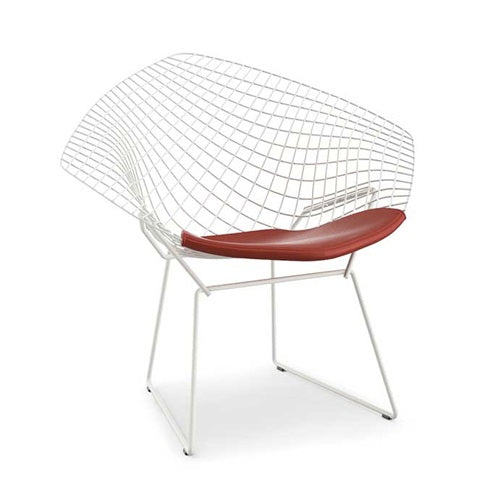 Bertoia Collection Diamond Armchair クローム/レッド SH460mm