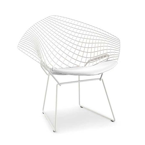 Bertoia Collection Diamond Armchair クローム/ホワイト SH460mm