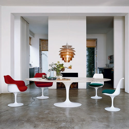 Saarinen Collection Tulip Chair ホワイト/ライトレッド SH470mm