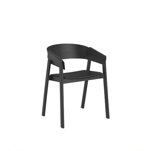 COVER CHAIR リファインレザー ブラック/ブラック SH460mm